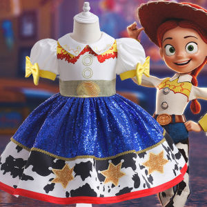 Toy Story 4 Jessie Cosplay Princess Dress Short sleeve Girls Costume For Halloween Birthday Party