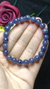 Natural Iolite Blue Purple based Bracelet 8mm+ 天然堇青石紫蓝底手串 8mm+