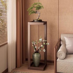 Bamboo Chinese Style Plant Display Shelf