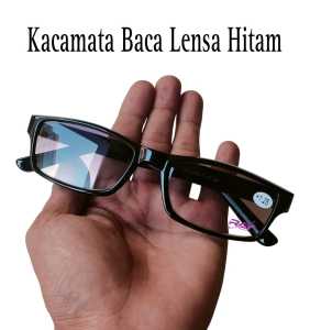 COD Kacamata Baca Pria Super Fokus Lensa Hitam free kotak Dan kain Lap kacamata baca pria dan wanita terbaru