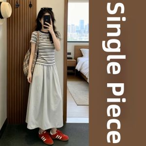 LIRUSHAN | Youthful Summer Striped Short Sleeve Dress