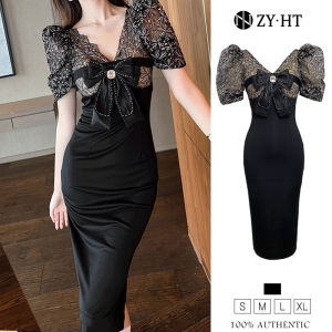 EraVogue เดรสผู้หญิง เดรสไปงานแต่ง เดรสสีดำ เดรสยาว เดรสผ้าลูกไม้ ชุดราตรี ชุดออกงาน เดรสเซ็กซี่ เดรสเกาหลี เดรสออกงาน พร้อมส่ง 20059