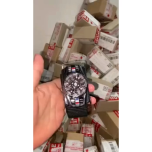 RENNE Sabuk Pria Kasual  Ikat Pinggang Nilon Kanvas Gesper Otomatis Model Kincir Hitam Klasik