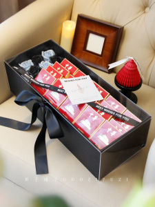 Chinese Style DIY Perfume Box Birthday Gift Box Surprise Box for Men Velvet Surface Square Shape Wedding Celebration Supplies