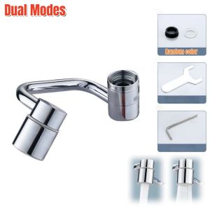 New U Shaped 1080° Swivel Alloy Kitchen Faucet Extender Universal Splashproof Dual Mode Bathroom Sink Accessories with Adapter