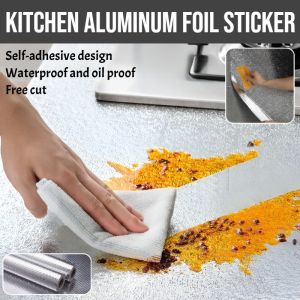 Thickened Waterproof Self-Adhesive Aluminium Foil Paper Oil-Proof And Waterproof Kitchen Aluminum Foil Sticker Cabinet Liner Self Adhesive Wallpaper