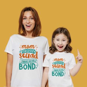 Mothers Day Gift Mom Daughter Terno Matching Statement Shirt Cotton Round Neck Regular T-shirt Short-Sleeved