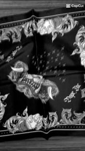 LP Bandana Slayer Motif Printing Skena kalcer Sapu tangan Dikta kece Hitam Merah