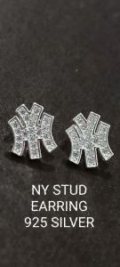 Silver 925 N Y BIG STUD EARRINGS