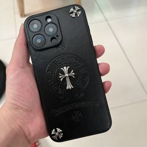 Trendy Brand CroHeart Cross Apple iPhone 17 pro Max Protective Case 16 plus Mobile Phone Shell XS Genuine Leather with Magnetic Attraction Magsafe Popular Model Ins Niche Private