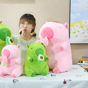 Thú nhồi bông capybara ăn bơ cute - Size từ 30cm đến 50cm - Quà tặng chuột lang nước xanh bơ êm mịn.