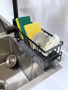 (in stock) Kitchen Sink Drain Rack Sponge Holder Bathroom Organizer Soap Holde Dish Rack Drainer Rack Stainless Kitchen Organizer Bathroom Sink Rack Soap Holder Organizer Rack#ZWL