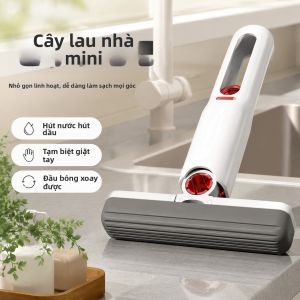 Jiaxun | Chổi Lau Tay Cầm Bằng Miếng Xốp Thấm Nước Dùng cho Bàn và Nhà