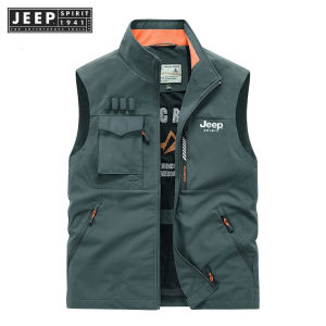 เสื้อกั๊กกระเป๋าพับเอนกประสงค์ของผู้ชาย Jeep Spirit 1941 Estd เสื้อกั๊กเสื้อกล้ามกีฬาสันทนาการกลางแจ้งวัยรุ่นกีฬาสันทนาการของผู้ชายเสื้อกั๊กตกปลาแทงก์ขนาดใหญ่เสื้อกล้ามกันน้ำ เสื้อกั๊ก Jeep - Lazada