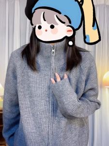 Double Zipper High Collar Knitted Cardigan Womens Loose Fit Chic Lazy Style Thick Sweater Outerwear for Autumn Season