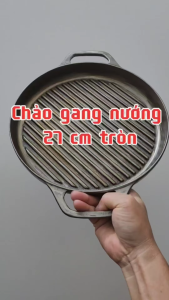 Chảo gang nướng thịt Chảo gang 2 quai loại dày dành cho nhà hàng quán ăn gia đình (TV294)