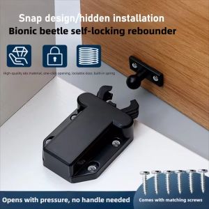 Push To Open Cabinet Catch Non-Magnetic Touch Latch Door Stop Rebound Self-Locking Device for Cupboard Drawer Wardrobe
