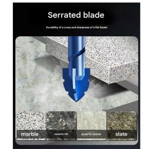 7/6/5/4PCS Four-edge Serrated Drill Bit Set For Drilling Holes In Glass Tiles Walls Concrete 3-12mm Sawtooth Drill Bit Set Tools