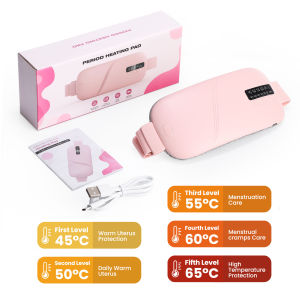 Hailicare | Women Period Heating Pad Electric Abdomen Warmer Vibration Waist Massage Belt Portable Belly Menstrual Cramps Relieve Massager
