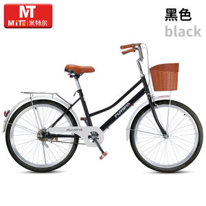 Mittel 26 Inch Adult Bicycle Ladies Commuter Lightweight Work Transportation Solid Tire 24 Inch Single Bike for College Students