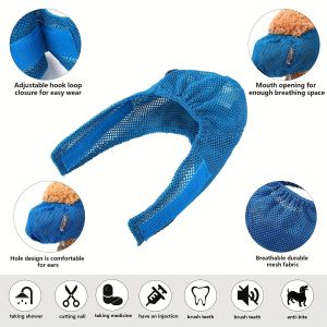 Adjustable Comfortable Cat Muzzle Breathable Mesh Perfect Grooming Accessory Safety Protective Mesh Cover Kitten Protector
