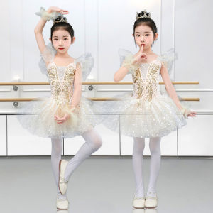 Girls Sequin Ballet Tutu Dress Ruffle Sleeve Ballerina Outfit Dance Costume for Kids Sparkly Lace Princess dress