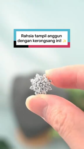 KERONGSANG TUDUNG Bintang Saduran Rhodium Permata Putih Zhulian