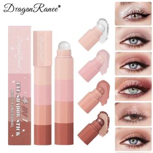 Dragon Ranee อายแชโดว์ดินสอ 4 สี/ชุดกันน้ํา Non-Smudge Highlighter Stick Pearlescent Matte Silkworm Lazy Eye แต่งหน้า