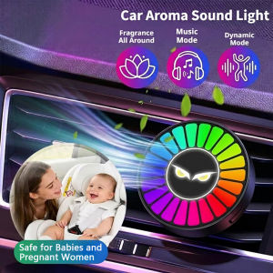 Seemetal USB có thể sạc được Máy khuếch tán tinh dầu với RGB mắt quỷ ánh sáng âm thanh kích hoạt bầu không khí đèn cho xe nhà máy tính để bàn