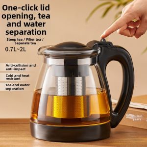 NAIFUNA | Heat-Resistant Glass Teapot with Stainless Steel Filter