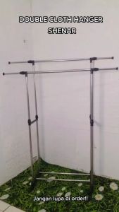 COD SHENAR Double Stand hanger/Stand hanger double sisi rak serbaguna dengan 4 roda