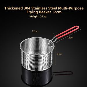 304 Stainless Steel Kitchen Sieve Soup Strainer Cooking Utensil for Noodles Hot Pot Spicy Tofu Drain Basket Dense Sieve