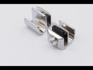 2Pcs Glass Door Pull HandleZinc Alloy No Drilling Door Clamp Clips for 5-8mm Glass Showcase