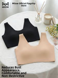 MiiOW | Invisible Large U-Neck Minimizing Wide Strap Lightweight No Wire Shockproof Bra