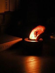 ที่ใส่เทียนทำด้วยมือไม้เทียนวินเทจติดโรแมนติกตกแต่งแสงเทียนอาหารค่ำเหมาะสำหรับร้านอาหารตกแต่งโต๊มีหน้ากระจกะ