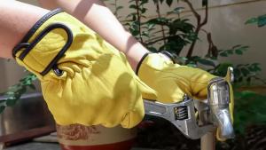 Work Gloves Sheepskin Leather Workers Work Welding Safety Protection Garden Sports Motorcycle Driver Wear-Resistant Gloves
