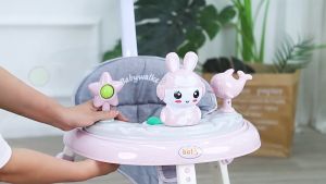 เสื้อผ้าเด็ก รถหัดเดิน รูปแบบหน้ากระต่าย 6 ล้อ ปรับได้ 3 ชั่วโมง รอบกับ baby walker แบบ Foldable