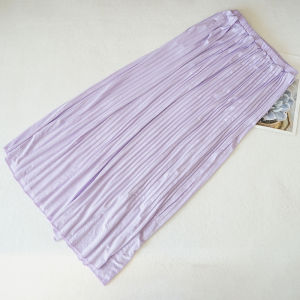 กระโปรงจีบเอวสูงทรงเอยาวปานกลางสำหรับผู้หญิง สไตล์ญี่ปุ่น ทรงเข้ารูป ฤดูใบไม้ผลิและฤดูใบไม้ร่วง สีพื้น กระโปรงทรงเอ