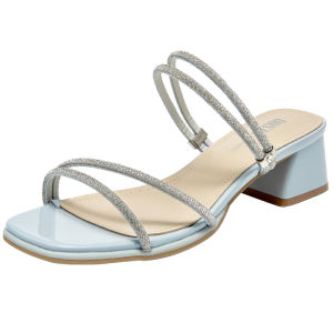 DUSTO | Dual Wear Crystal Decorative Elegant French Style Sandals Coarse Heel