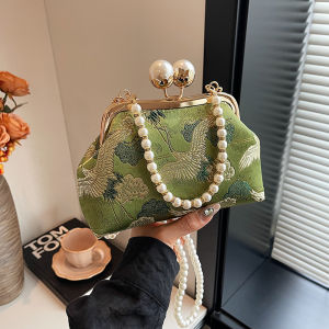 New Chinese Style Embroidered Handbag Womens Small Square Crossbody Bag Luxury Sensation Single Shoulder Bag for Youth Daily Use