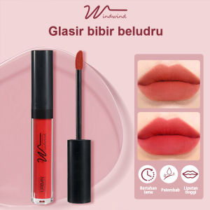 WindWind Mist Face Velvet Lip Glaze Matte Whitening Girlish Liquid Lipstik Lip Cream Tahan Lama-🌹Tamia