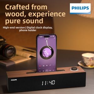 Philips | Bluetooth Desktop Speaker with Phone Stand Wooden
