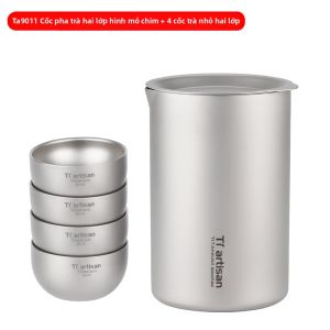 Tiartisan | Bộ Đồ Trà Du Ngoạn Tiện Lợi 2 Tầng Titanium