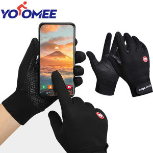 ถุงมือสวมเต็มนิ้วสำหรับกีฬาปั่น Yoomee ถุงมืออูนหน้าสำหรับการสัมผัสกันน้ำ