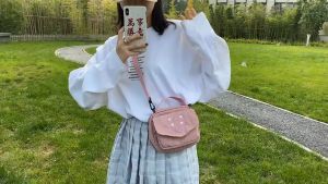 Tas Selempang Casual Wanita Tas Bahu Corduroy Vintage