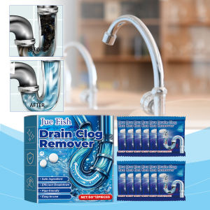 JUE-FISH | Effervescent Drain Cleaner Tablets Quick Dissolve Clog Remove Odor Eliminator Sink Toilet Household Pipe Dredge Cleaning Tablets