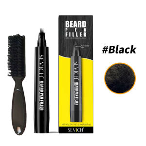 Sevich | 2pcs Beard Filling Pen Kit for Men 4-Tip Beard Repair Filler Pencil Black Moustache Coloring Brush Hair Beard Stuffing Pen Tool