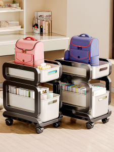 MEIZHUFU | Mobile Bookshelf Storage Cart for Books and Snacks