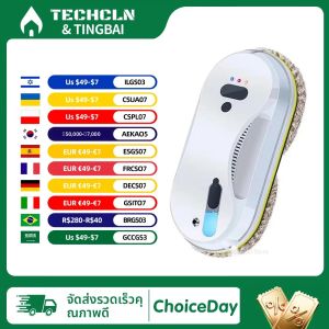 หุ่นยนต์ทําความสะอาดหน้าต่างอัจฉริยะสเปรย์น้ําละอองอัลตราโซนิก 5600Pa Super Suction