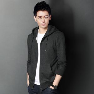 ROMON | Loose Fit Mens Hoodie Pure Cotton Fleece Lined Casual Autumn Winter Jacket Romon Brand Zipper Closure Basic Urban Style